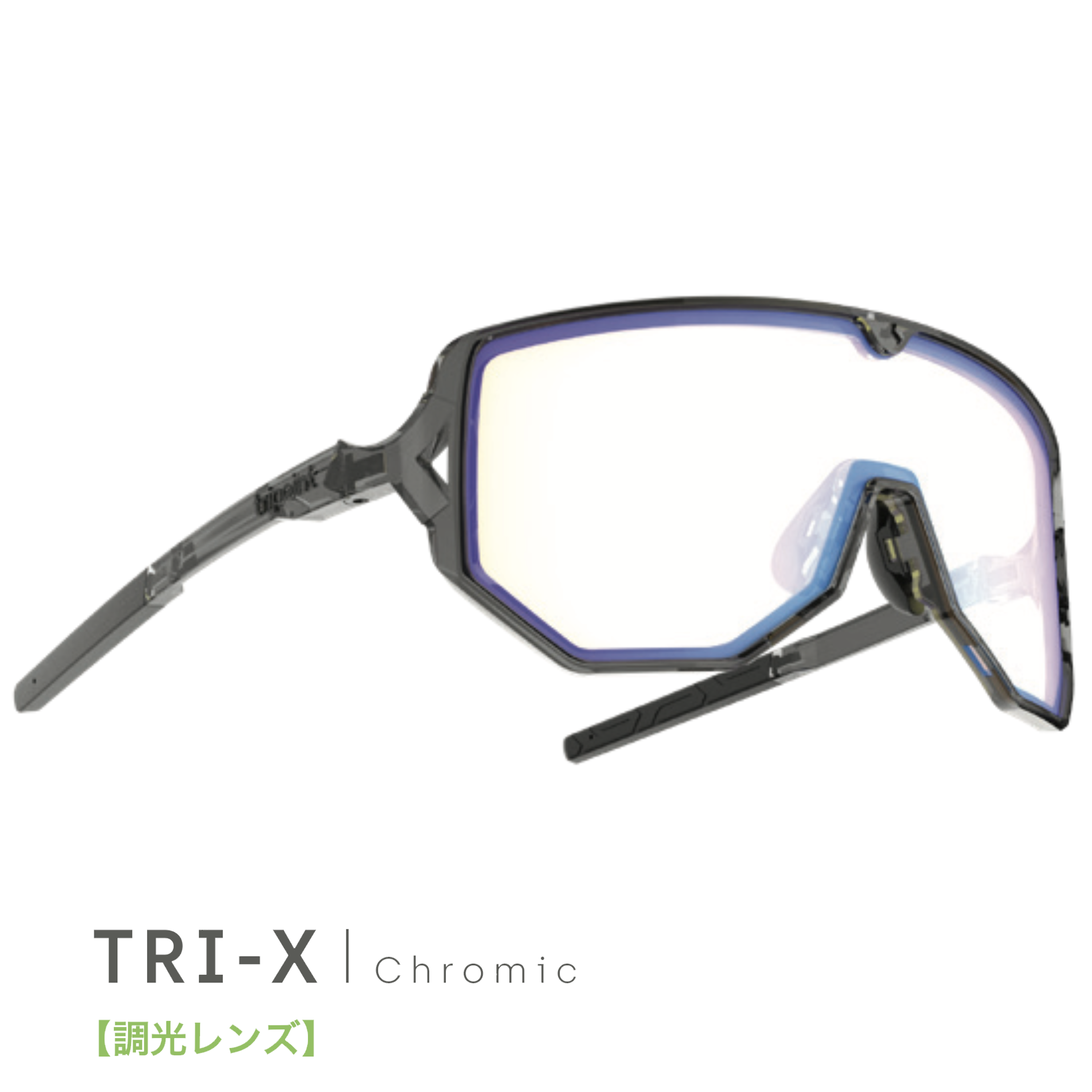 003 Reschen (Shiny transparent black /Photochromic smoke/blue multi.)